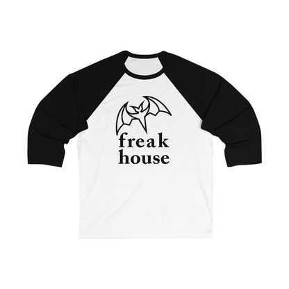 Freak House Signature Bat Logo Unisex 3\4 Sleeve Baseball Tee