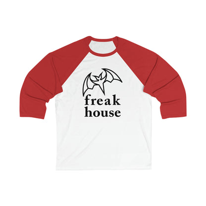 Freak House Signature Bat Logo Unisex 3\4 Sleeve Baseball Tee