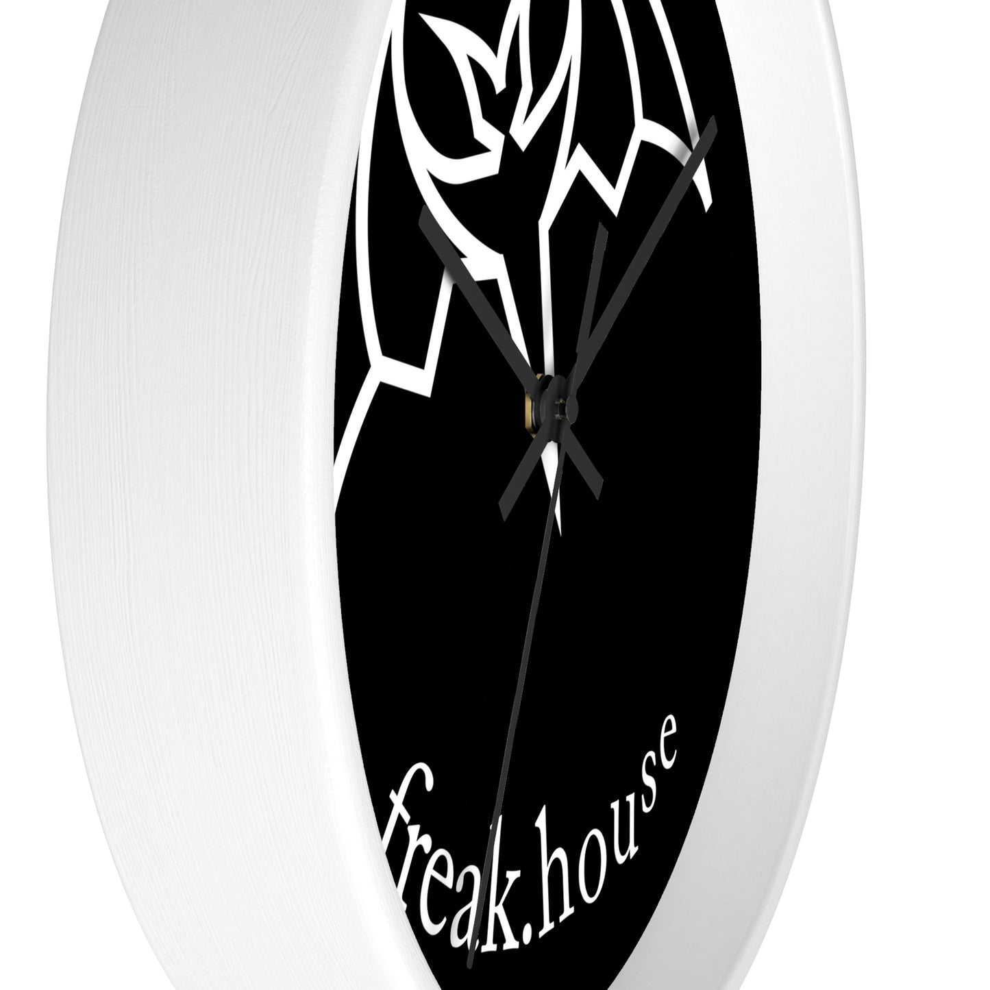 Freak House Signature Logo Wall Clock, Round, Black Face