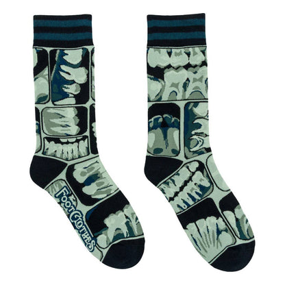 Too Cool for Flossing Teeth X-Ray Crew Socks