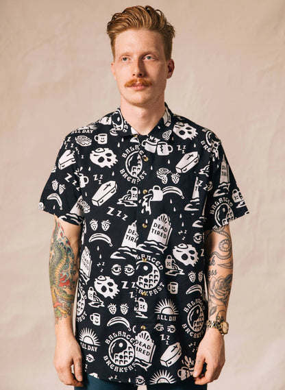 Dead Tired Coffee Casual Button Down Shirt Men & Women Shirt