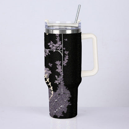 Haunted Garden 40oz Diamond Cup With Stainless Steel Straw