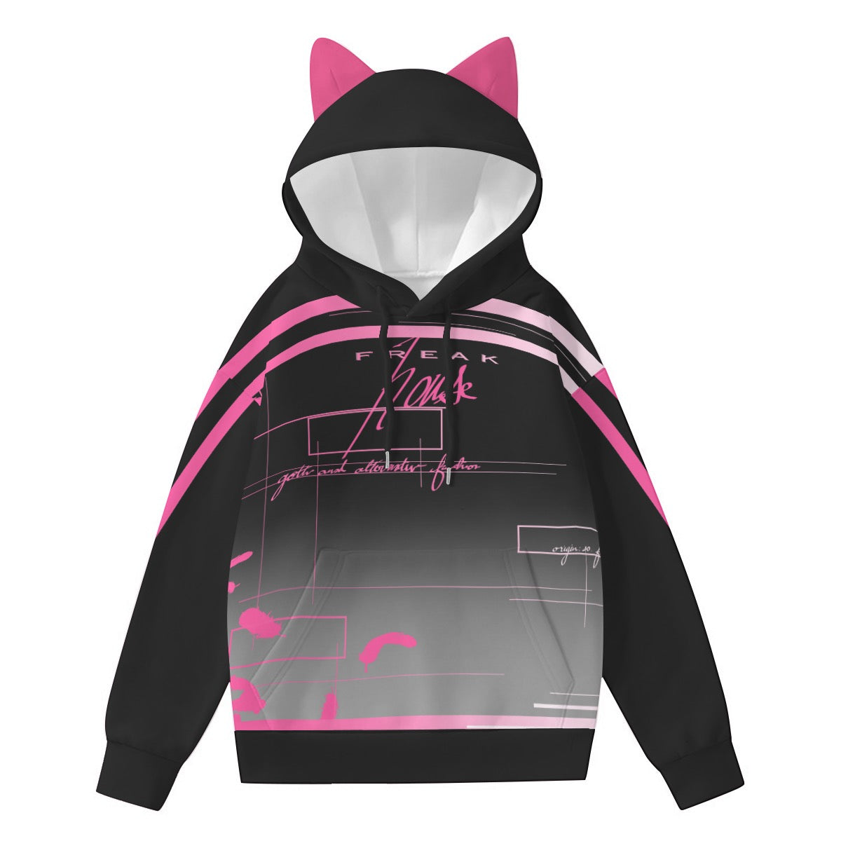 Freak Pink Women’s Hoodie With Decorative Ears