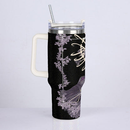 Haunted Garden 40oz Diamond Cup With Stainless Steel Straw