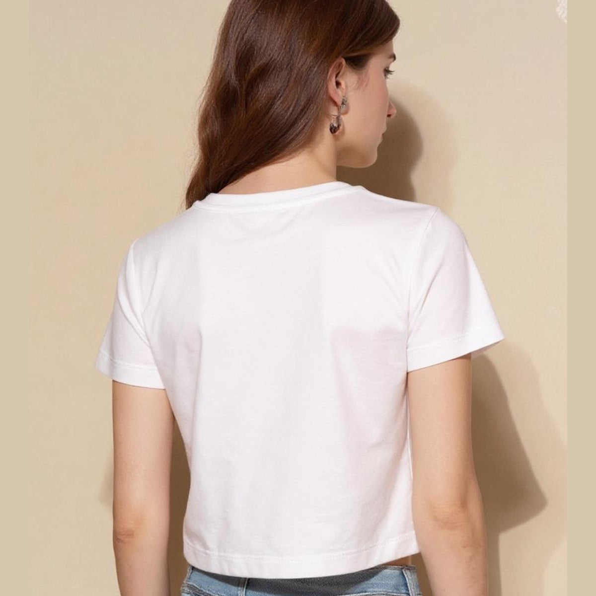 Here Lies Women's Polyester Navel-Baring Short T-Shirt