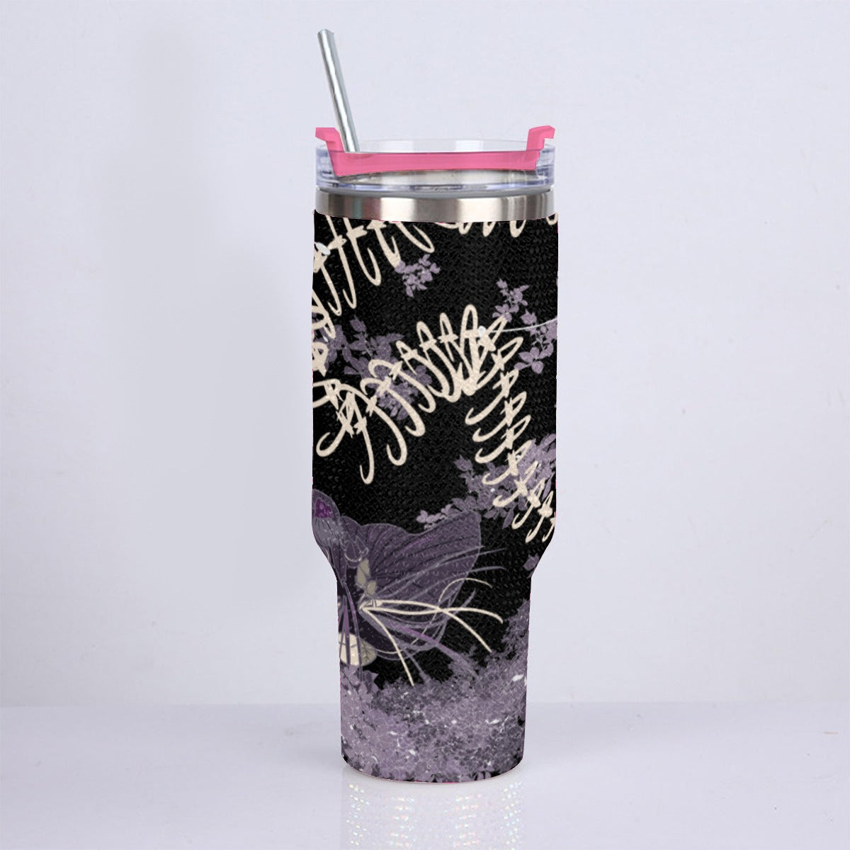 Haunted Garden 40oz Diamond Cup With Stainless Steel Straw
