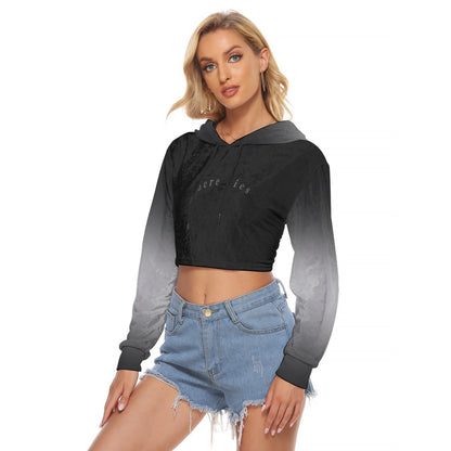 Here Lies Women's Velvet Crop Top Hoodie