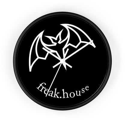 Freak House Signature Logo Wall Clock, Round, Black Face