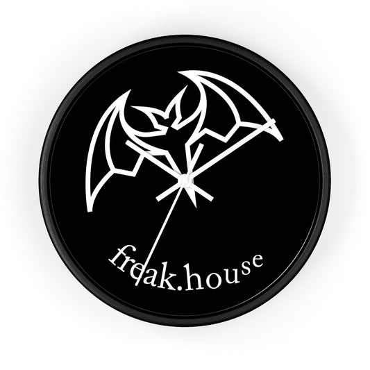 Freak House Signature Logo Wall Clock, Round, Black Face