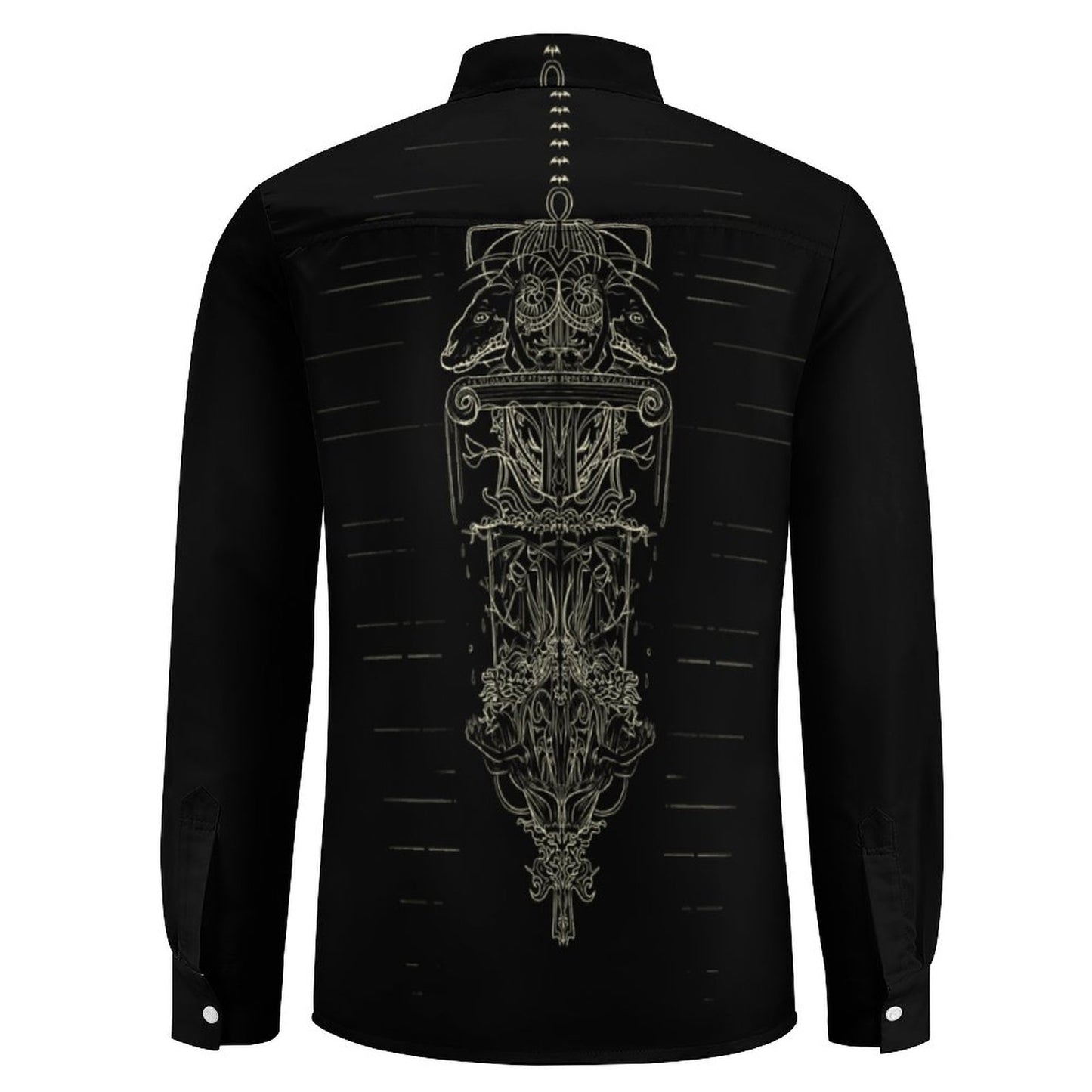 CoffHim Faux Linen Men Long Sleeve Shirt with Pocket