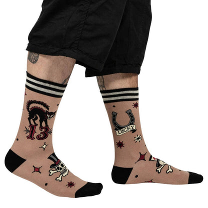 Superstitious Ink Crew Socks